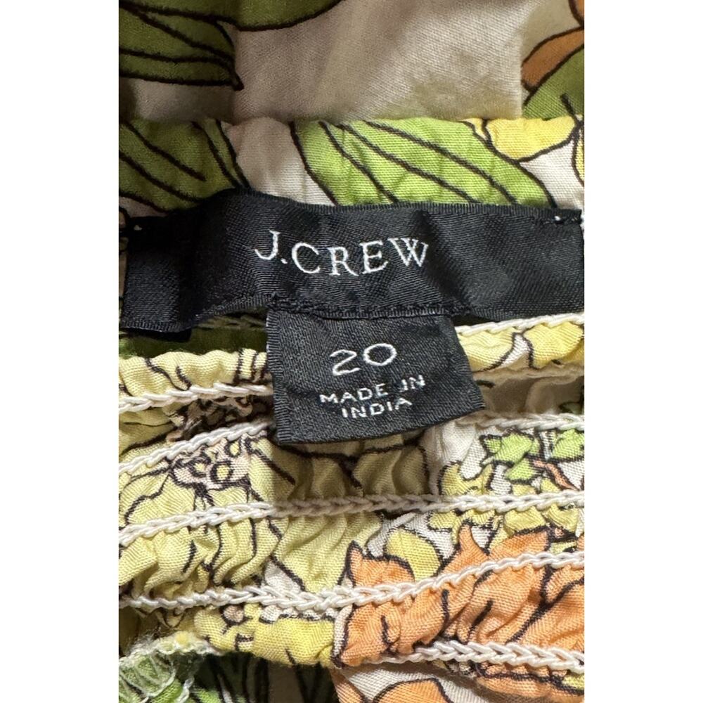 J.Crew Womens Floral Square Neck Milkmaid Top Tie Front Cottage Boho Plus Sz 20 - Picture 7 of 7